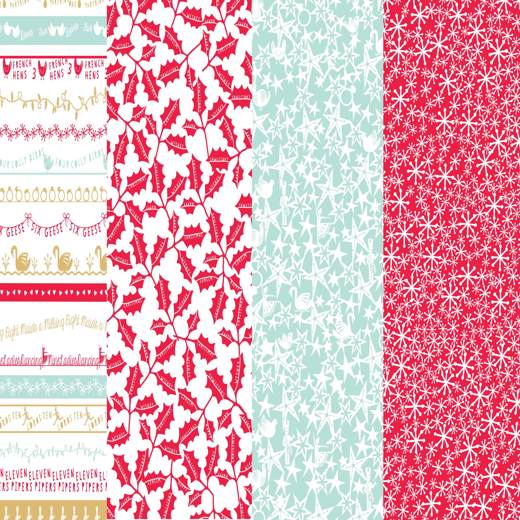 12 Days of Christmas Papers (4pk) - Free Download 12-days-of-christmas-papers-4pk-free-download