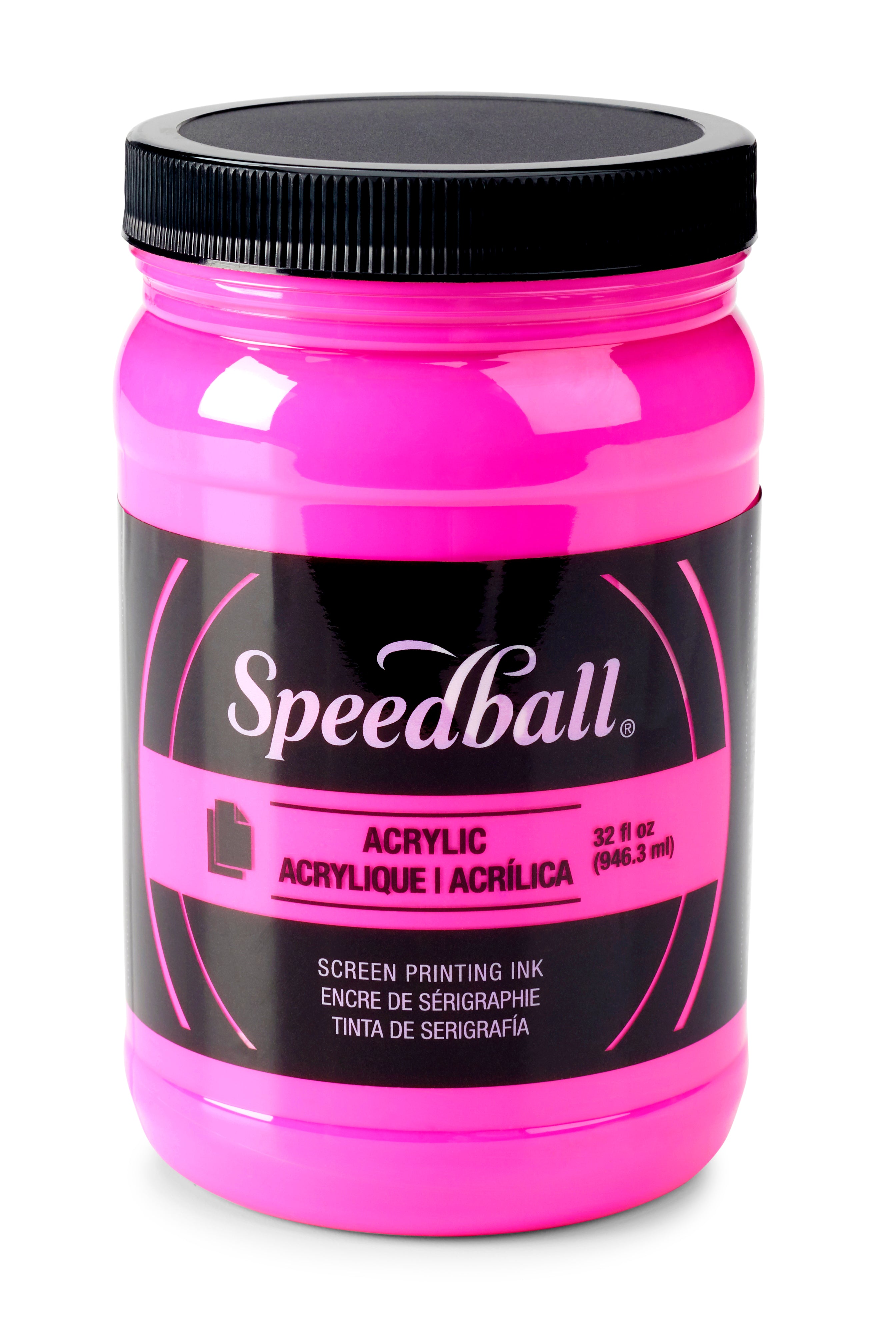 thumbnail interactive-video image 1 of Speedball Fluorescent Screen Printing Ink - 32 Oz Yellow Fabric & Paper Ink 1 of 3