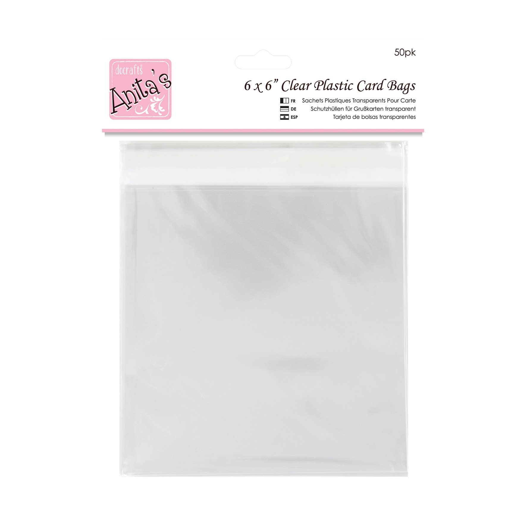 Anita's Clear Card Protection Bags - 167x167mm, Pack Of 50, For Handmade Cards & Craft Projects