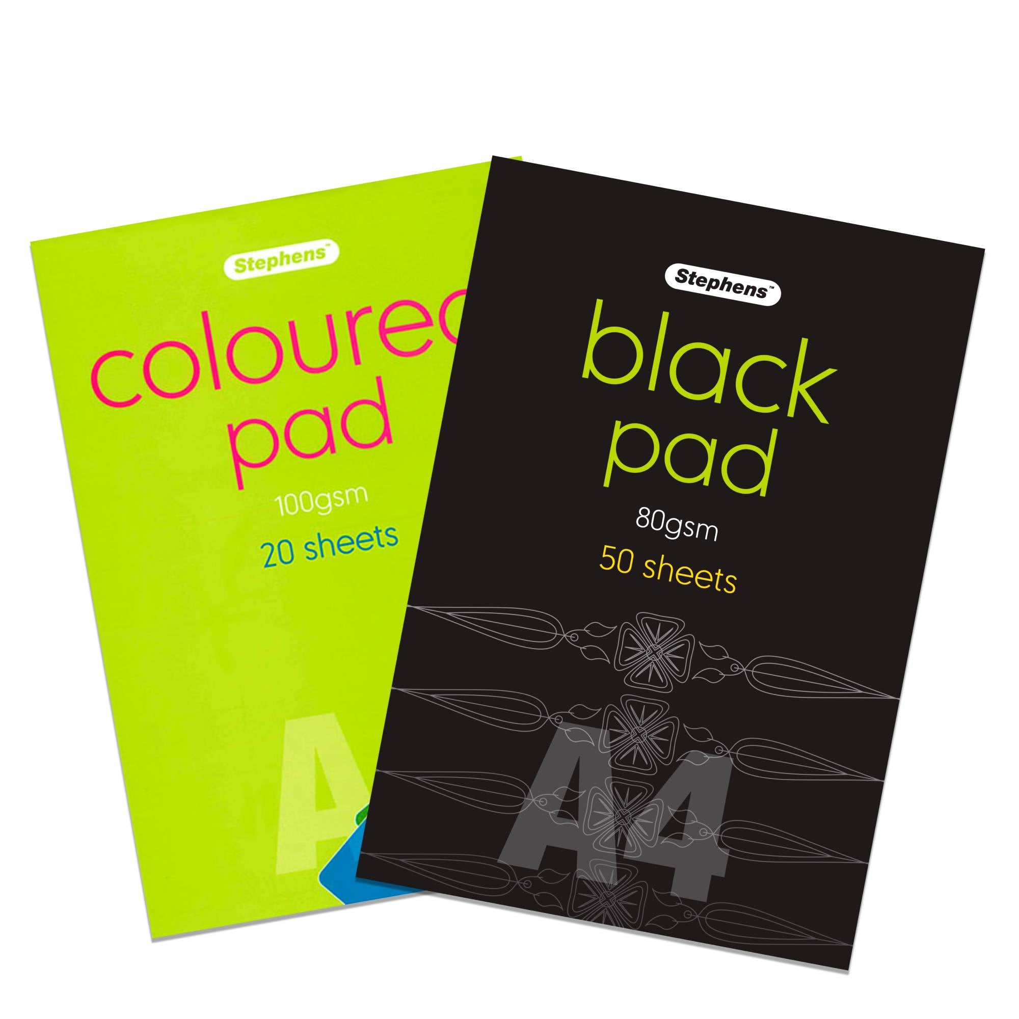 Stephens A4 Pad Bundle 1 X A4 Coloured Pad 20 Sheets And 1 X A4 Bl stephens-a4-pad-bundle-1-x-a4-coloured-pad-20-sheets-and-1-x-a4-bl