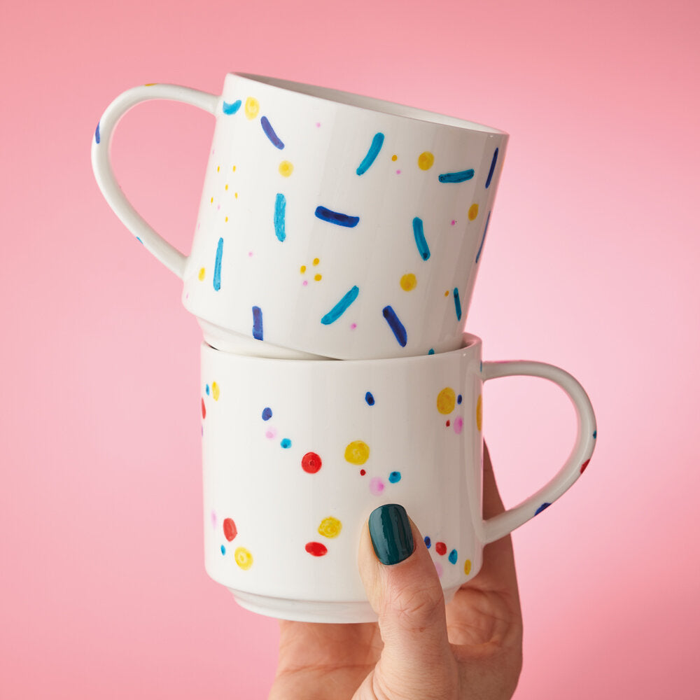 Decorated Porcelain Mugs