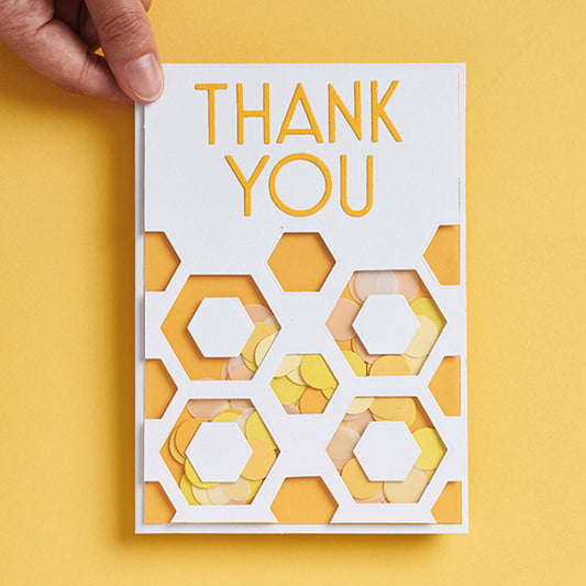 Thank You - Yellow Shaker Card