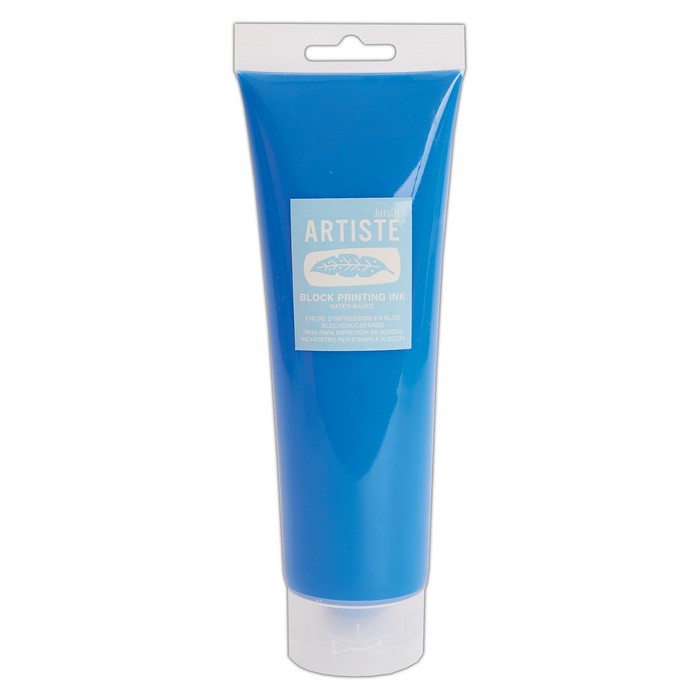 Artiste Water-Soluble Block Printing Ink, Fluorescent Blue 300ml, for