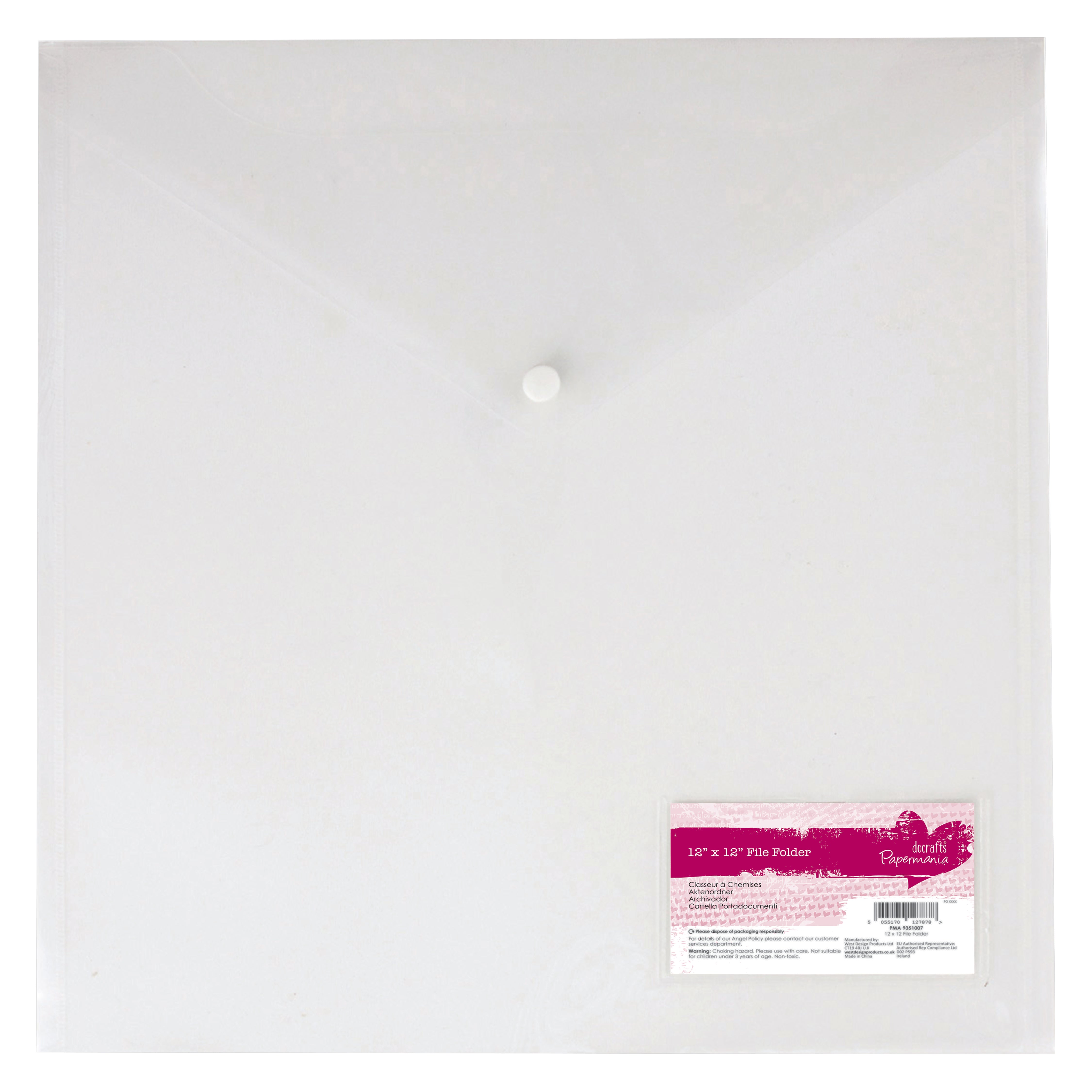 Papermania File Folder, Clear, 12 x 12