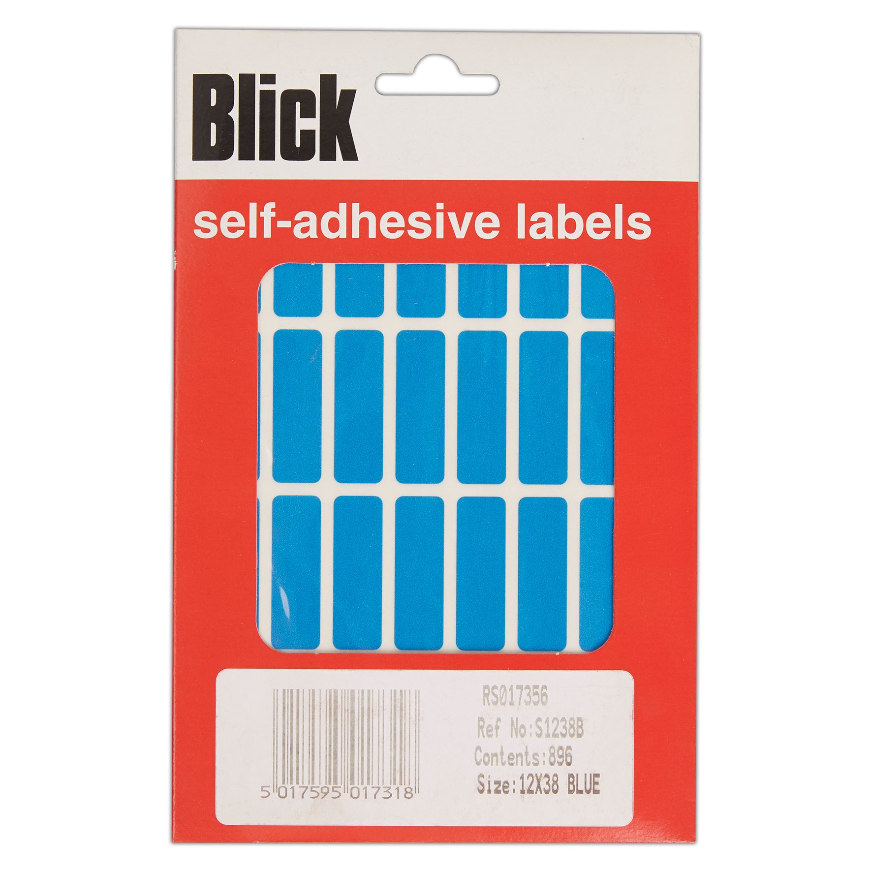 Blick Self Adhesive Stickers, 12mm x 38mm, Rectangular, Blue, 896 Labe