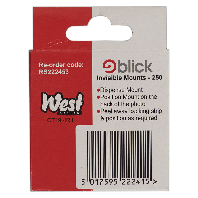 Blick Invisible Mounts, Square, White, 250 Labels