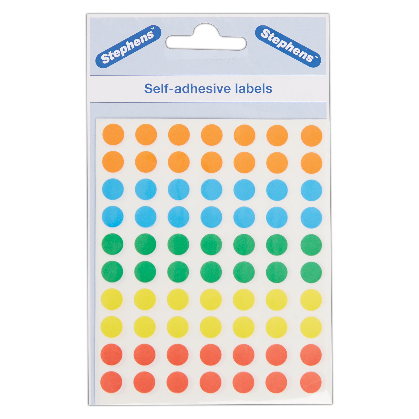 Stephens Self-Adhesive Sticky Labels Assorted Coloured Stickers 8mm 35