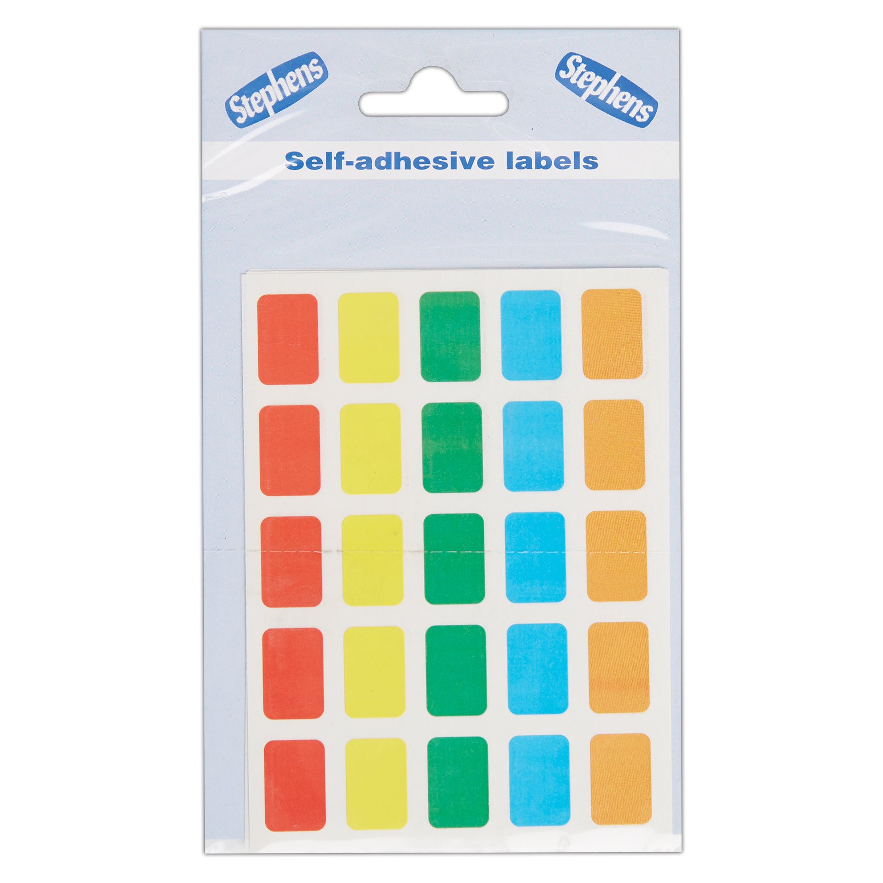 Stephens Self-Adhesive Sticky Labels Assorted Coloured Stickers 12x18m