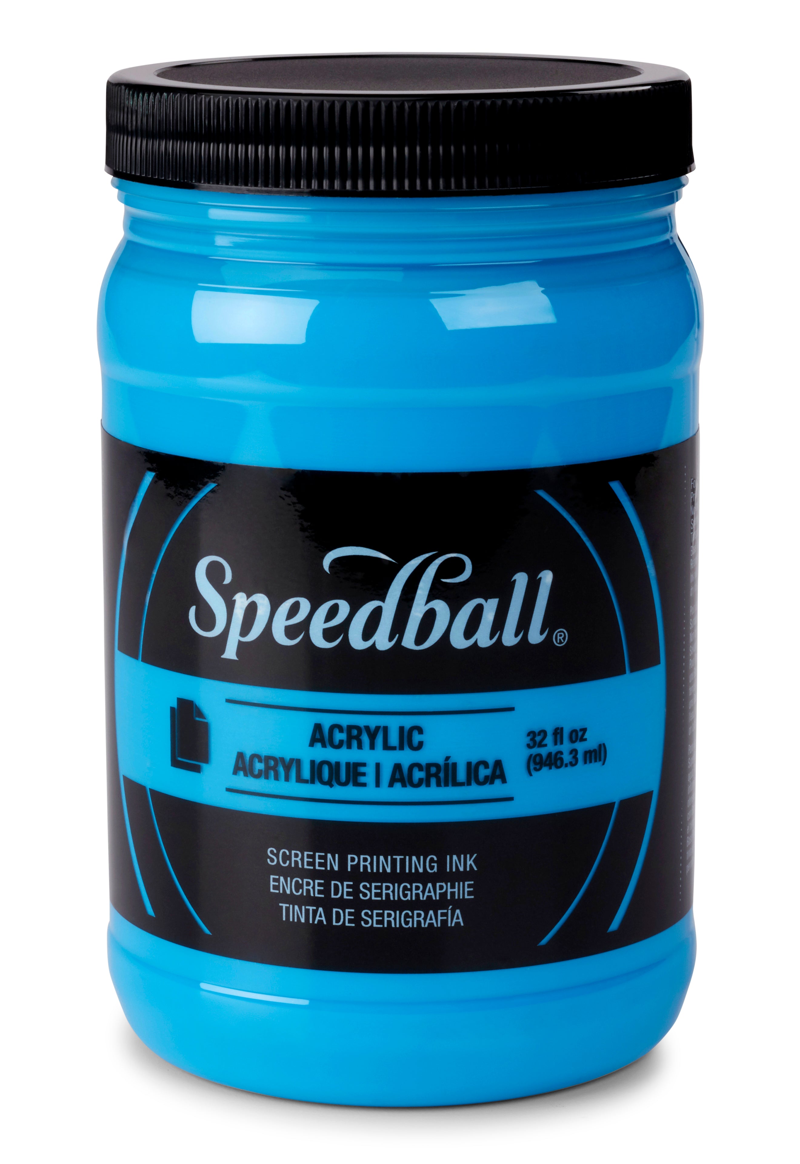 Speedball Fluorescent Acrylic Screen Printing Ink, Fluorescent Blue, 3