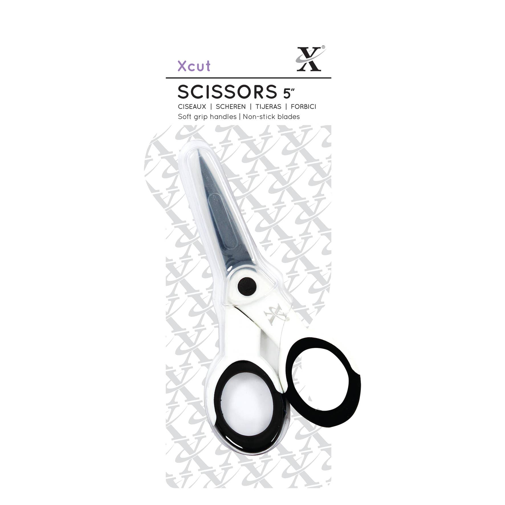 Xcut Precision Scissors, Soft Grip & Non-Stick, Black & White, 5