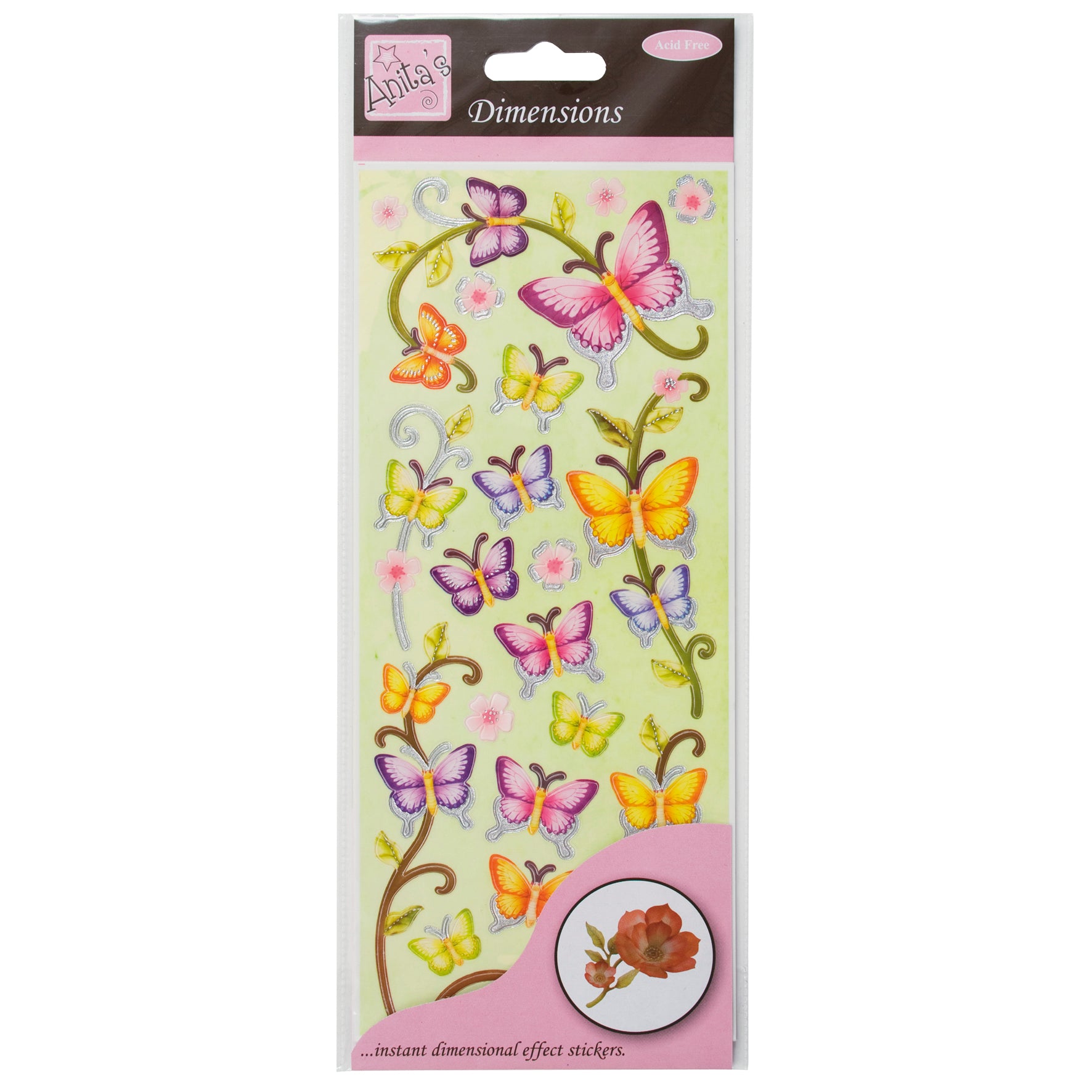 Anita's Dimensions Stickers, Butterflies & Leaves, For Scrapbooking, C